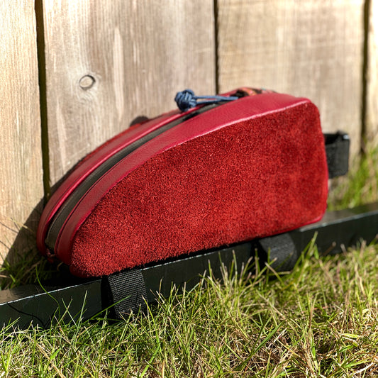 Red Suede Leather - Top Tube Bag