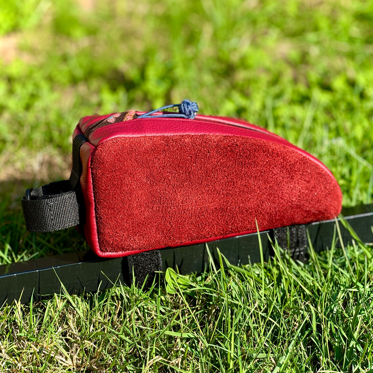 Red Suede Leather - Top Tube Bag