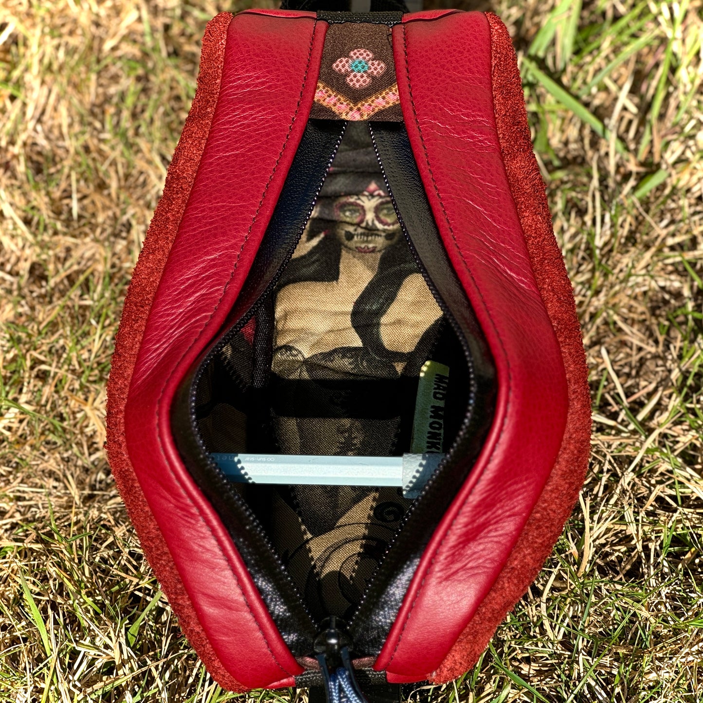 Red Suede Leather - Top Tube Bag