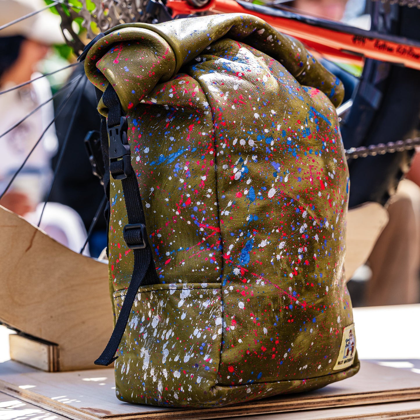 Splatter Paint Leather - Jungle Pannier